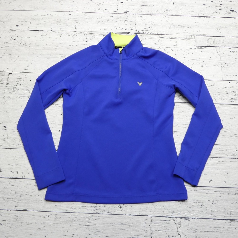 Zero Restriction Pullover Womens Small Blue Yellow Tour Series Quarter Zip Golf
